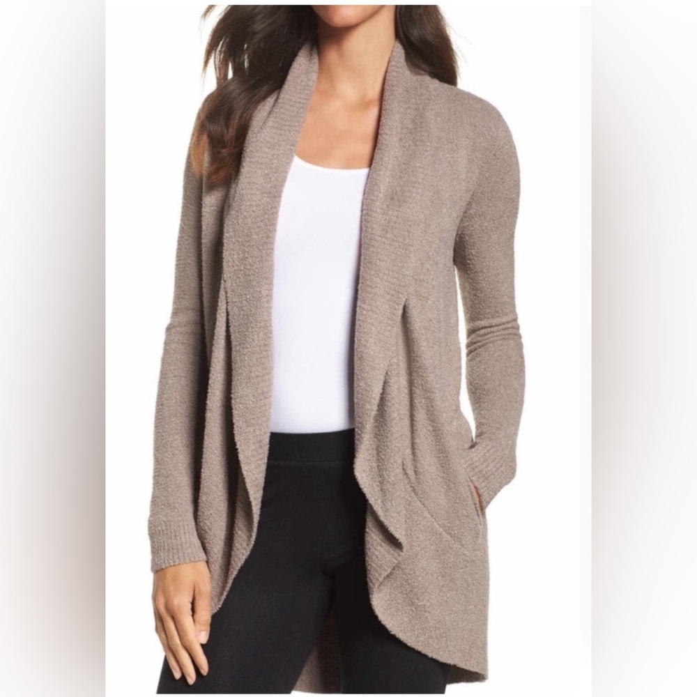 Barefoot Dreams CozyChic Lite Circle Cardigan Taupe/gray